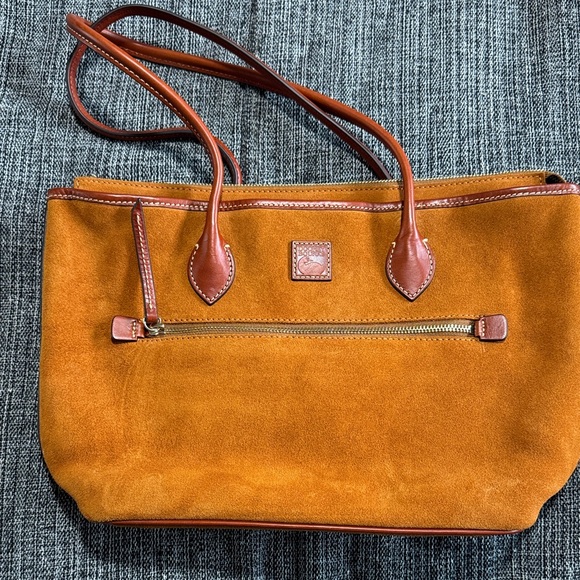 Dooney & Bourke Orange/Brown Suede shoulder Bag - Picture 1 of 13